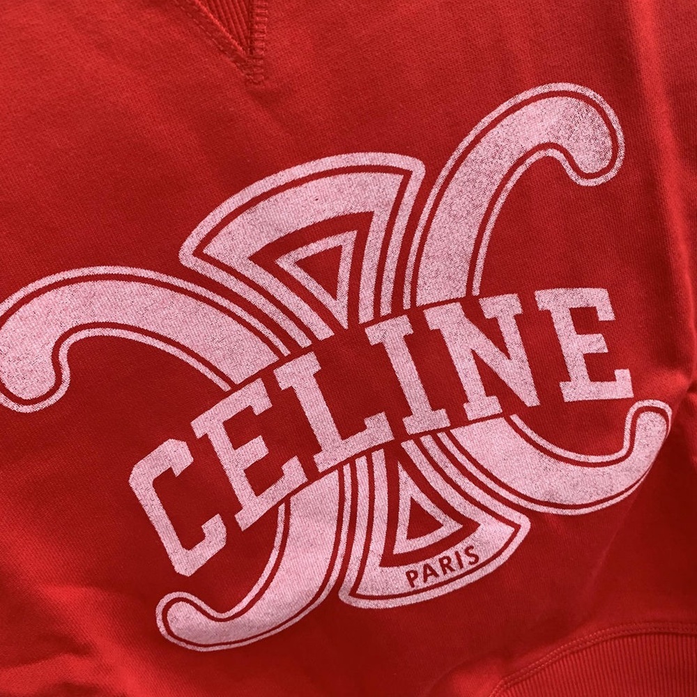 Celine Red Logo Crew Neck Sweater - Picture 4 of 5